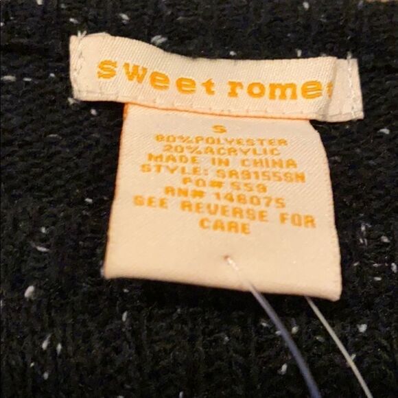 Sweet Romeo Black with White Crewneck Sweater - Picture 2 of 6